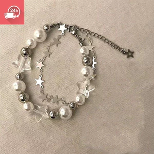 Tính khí thời trang hạt ngọc trai zircon dát ngôi sao thích hợp vòng tay nữ đa năng