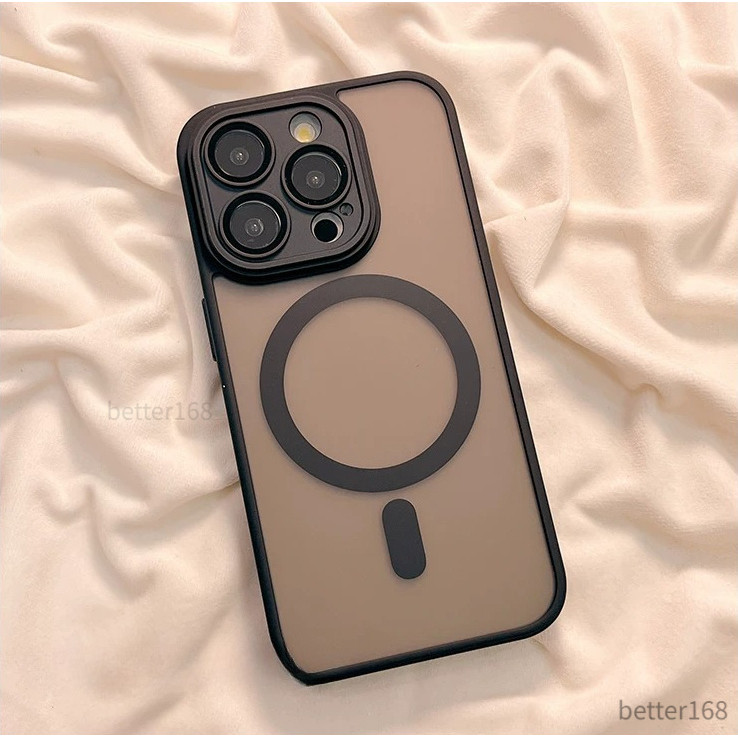 Ốp Điện Thoại Túi Khí Chống Rơi Màu Đen Nhám Hít Nam Châm Cho iPhone 17/16/15/14/13/12 pro MAX iPhone 13 pro iPhone 11