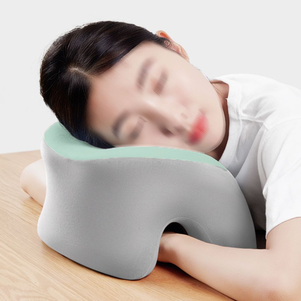 Gối nghỉ trưa để bàn SDEERCONCEPTNR, Gối ngủ trưa hình chữ U thoáng khí tiện dụng dành cho học sinh, Gối hỗ trợ cổ tạo bọt thân thiện với da gia đình