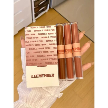 🔥 môi căng mọng 🔥 Son kem bóng môi​ son tint Không Dính Tóc ❣Leemember LEEMBER Hai Đầu Sơn Mài Mờ Bùn Son Môi Gương Ánh Sáng Nước Fun03 01 02♫