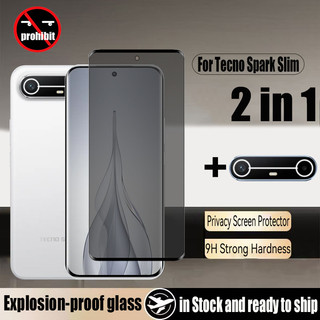 Tecno Spark slim 4G 2 trong 1 Kính cường lực chống gián điệp Bảo vệ màn hình riêng tư cho Tecno Spark 2024 Go 1 1S 30 30C 20c 20 4G 5G & Phim ống kính máy ảnh