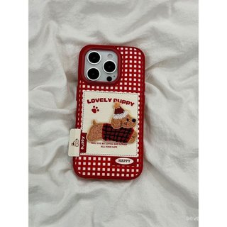 Ốp Điện Thoại Thích Hợp Cho iPhone 7 8 X XS XR XSMAX 11 12 13 14 15 16 17 Pro max Plus Air Năm Mới Lưới Thêu Dachshund Vỏ Bảo Vệ Chống Sốc Bao Gồm Tất Cả RJSE