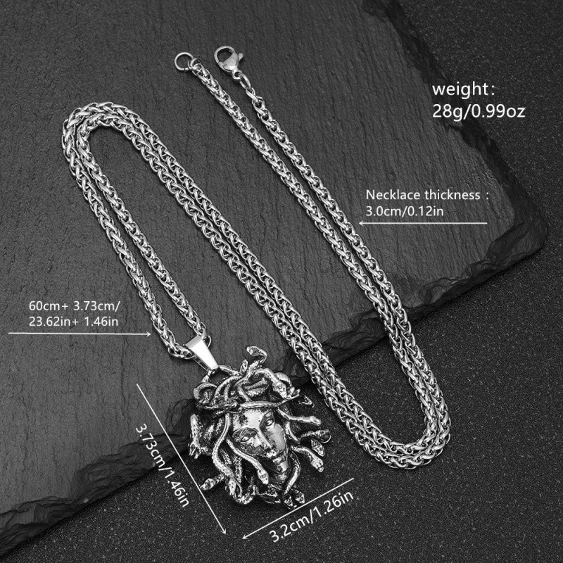 Mặt dây chuyền cổ điển phong cách Gothic châu Âu với hình tượng thần thoại Hy Lạp Medusa