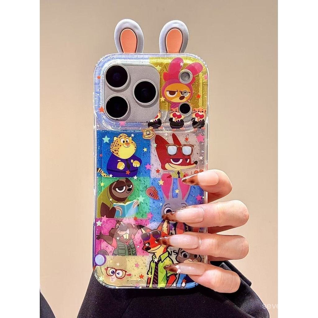 Ốp Điện Thoại Thích Hợp Cho iPhone 7 8 X XS XR XSMAX 11 12 13 14 15 16 17 Pro max Plus Air Sequins Judy Nick Với Giá Đỡ Xoay Vỏ Bảo Vệ Chống Sốc Bao Gồm Tất Cả 6TFC