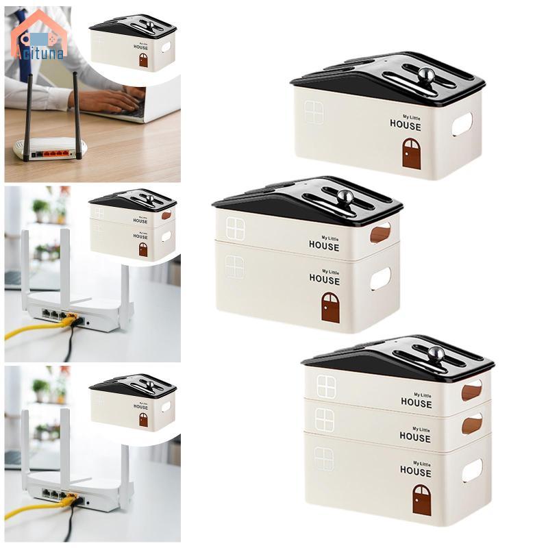 Hộp lưu trữ bộ định tuyến, Hộp quản lý cáp tiết kiệm không gian sáng tạo, Hộp dải nguồn Hider Máy tính để bàn cho gia đình văn phòng