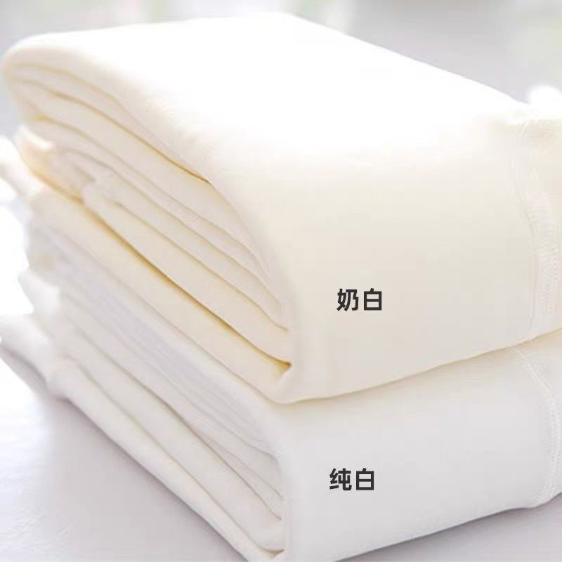 Mùa Thu - Quần Legging Nữ Sữa Trắng Dày Lông Cừu Ấm Áp, In Sọc Dọc Mỏng