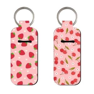 Yoo Portable Strawberry Cherry Lip Balm Case Móc khóa được làm từ Neoprene chống thấm nước để đi lại hàng ngày và kích hoạt mua sắm