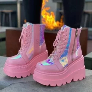 Phong Cách Mỹ 43 Kích Thước Phong Cách Gothic Dày Giày Bốt Xe Máy Rider Boots Nhưng Chiều Dài Đầu Gối Ôm Hơn Nhìn Cao Giày Bốt Nam Nữ Cùng Phong Cách