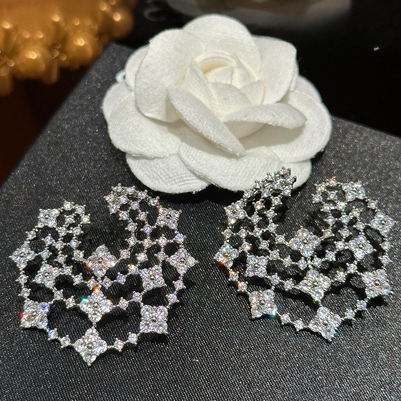 Bông tai Zircon tinh tế thời trang tua rua