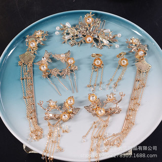 Trang Phục Cô Dâu Hanfu Phong Cách Trung Quốc - Vương Miện Phượng Hoàng & Phụ Kiện Tóc Cho Đám Cưới