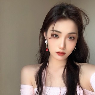 Bông tai hoạt hình cáo trắng thời trang, thiết kế bất đối xứng