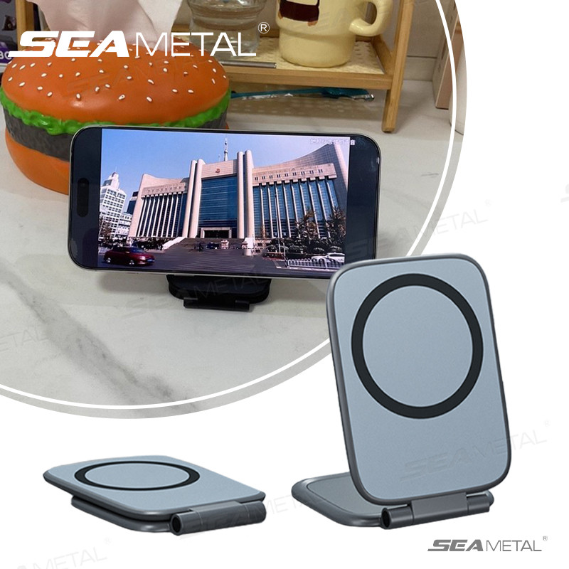 SEAMETAL Giá đỡ điện thoại từ tính trên ô tô có thể gập lại Điều hướng chống rung Xe gắn trên giá đỡ di động Hàng ngày Mang theo