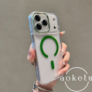 Ốp điện thoại từ tính màu trong suốt cao Apple 17 Promax iPhone 16 bao gồm tất cả các bộ phim ống kính 15 trong suốt 14 bao gồm tất cả vỏ silicon chống rơi