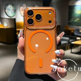 Vỏ cứng PC siêu mỏng trong suốt hút từ tính thích hợp cho iPhone 17 Promax Ốp điện thoại iPhone 16 ProMax tối giản 15 lỗ ống kính thả dầu 14 nắp chống rơi