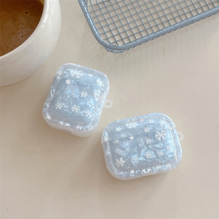 Bông tuyết màu xanh cho AirPods 1 / 2 3 Pro Pro2 pro3 Airpod4 Bộ tai nghe Vỏ bảo vệ Bluetooth không dây AirPods Pro i3 i4 pro3 Vỏ bảo vệ tai nghe