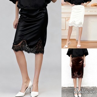 Váy midi viền ren nữ, màu sắc đơn giản, phù hợp cho tiệc tùng