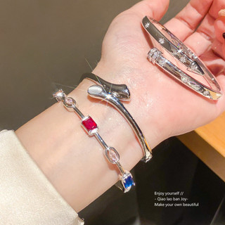 Châu Âu Mỹ ins Phong Cách Mới Kẻ Sọc Zircon Hình Học Khóa Vòng Tay Nữ