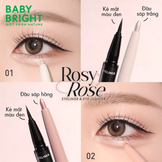 Bút Kẻ Mắt Và Sáp Mắt Baby Bright Rosy Rose Eyeliner And Eye Lighter 0.3ml + 0.2gr