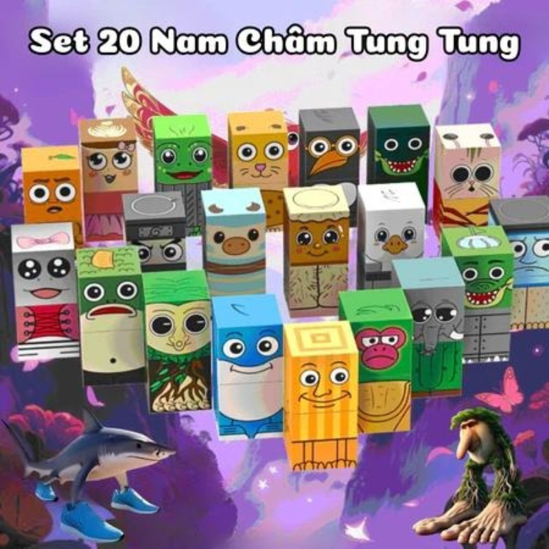 Bộ khối nam châm nhiều nhân vật – 10/20 mẫu lựa chọn, kích thích sáng tạo, đồ chơi lắp ráp cho trẻ em