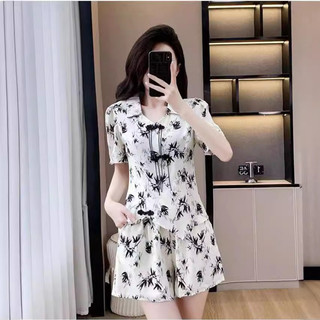 Bộ thời trang phong cách Trung Hoa cổ điển mới, phiên bản mùa hè, thanh lịch, tôn dáng, thời thượng và trẻ trung, gồm áo