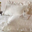 Set vỏ chăn ga 4 món chất liệu phi lụa cao cấp phối ren mang phong cách Châu Âu sang trọng Memminbedding