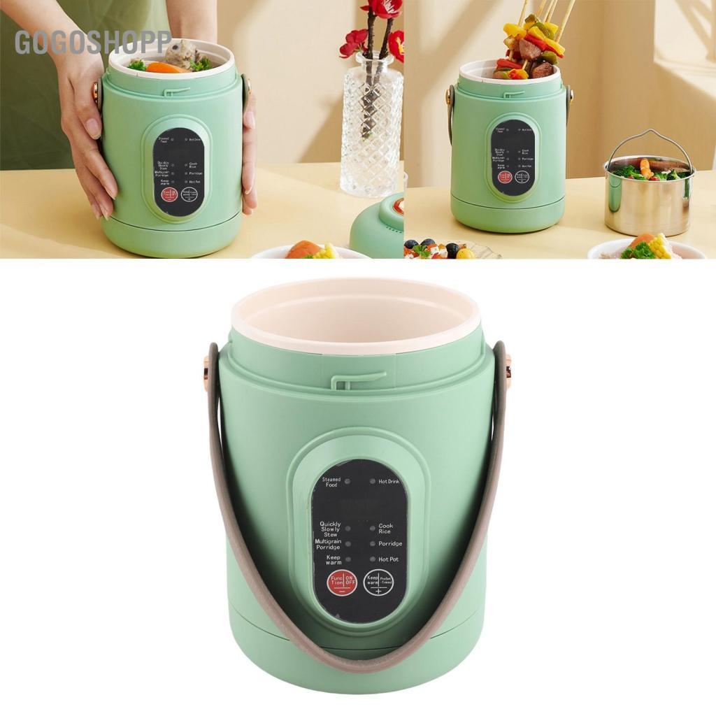 gogoshopp Nồi điện cầm tay Chất liệu an toàn Nấu ăn nổi bật Chức năng hẹn giờ dễ dàng Nồi cơm điện mini đa chức năng 500W để nấu súp Cơm hầm ngũ cốc (500W) (Phích cắm US 110V)