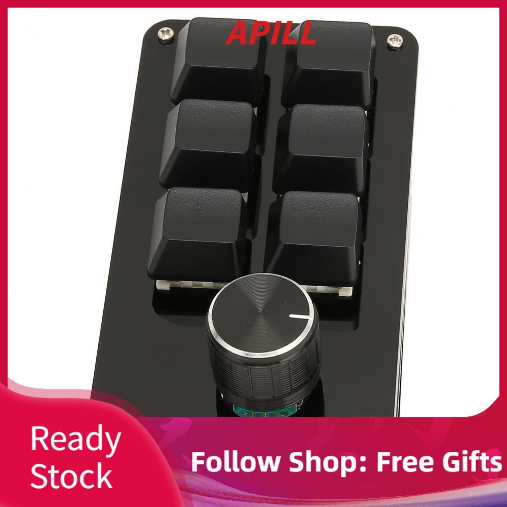 Apill Bàn phím mini 6 phím có núm USB Bàn phím OSU Gaming có thể lập trình HOT