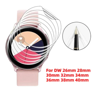 1-3 Chiếc HD Trong Suốt Mềm Hydrogel Cho Daniel Wellington DW 26mm 28mm 30mm 32mm 34mm 36mm 38mm 40mm Phim Mềm Chống Cháy Nổ Cho Đồng Hồ Thông Minh DW Bảo Vệ Màn Hình