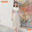 Đầm thiết kế BEMINE cổ tròn đính cúc bọc dáng dài phù hợp đi làm-B600
