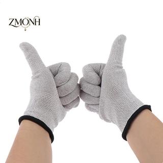 ZMONH 1 Cặp Găng Tay Điện Trị Liệu Sợi Bạc Dẫn Điện Điện Cực Miếng Lót Cho Massage Tay Dây Thần Kinh Giảm Đau Thiết Bị Không