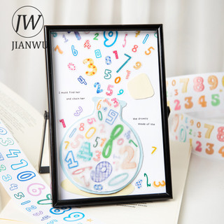 JIANWU Số Đa Dạng Series Hình Nhiều Màu Sắc Phong Cảnh Chất Liệu Cắt Dán Thêu Sò PET Băng Sáng Tạo DIY Tạp Chí Văn Phòng Phẩm