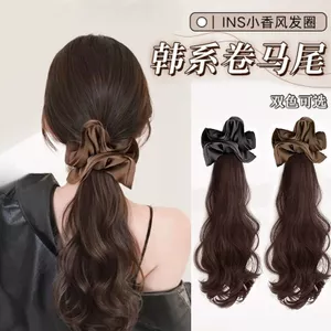 Phụ Kiện Tóc Nữ Phong Cách Hàn Quốc - Tóc Giả Kẹp Đuôi Ngựa Lông Tơ, Tóc Xoăn Dài