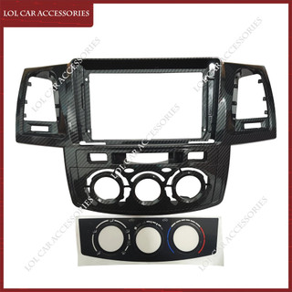 9 Inch Carbon Tìm Xe Toyota Fortuner Hilux Vigo 2009-2015 Đài Phát Thanh Ô Tô Android Stereo GPS 2 Din Đầu Đơn Vị Fascia Khung Bao