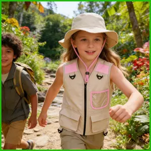 Safari Trang Phục Trẻ Em Có Mũ Nhẹ Trang Phục Trẻ Em Ngoài Trời Explorer Vest Kit Cho Bé Trai Bé Gái Đi Bộ Đường Dài Câu Cá