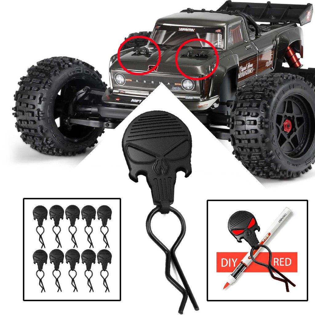 4 / 8 Chiếc Đa Năng RC Xe Thân Kẹp Với Tab Kéo Đen / Bạc R Chân Cho Tỉ Lệ 1 / 8 1 / 10 1 / 16 Losi Arrma Trục Redcat HPI HSP