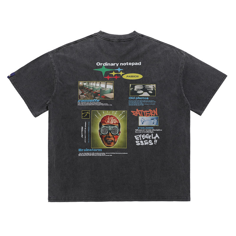 Tide Áo Thun Nam Nữ Retro Mỹ Mùa Hè, Form Rộng, Short Sleeve 0410