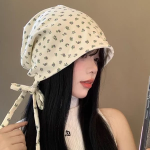 Mũ Ren Hoa Baotou Phù Hợp Khuôn Mặt Nhỏ, Khăn Trùm Đầu Tươi Mát