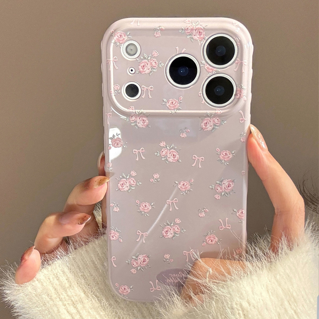 Ốp Điện Thoại Hoa Hồng Cho IPhone 17 Pro Max 17 16 15 14 13 Ốp Điện Thoại Chống Rơi 2QLA
