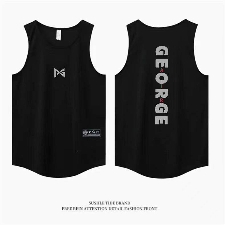 Sports Vest Basketball Clothes T-shirt Men's Summer Basketball Training Wear Sports Running Sleeveless round Neck Shirt LHCw