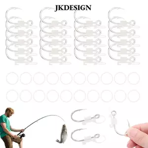 Móc Tôm Sống Dạ Quang JKDESIGN 5/10/20 Cái - Có Gai Sắc Nét & Dây Chống Trơn Trượt