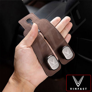 Vinfast Xe Tựa Đầu Móc Cao Cấp Da Lộn Ghế Sau Treo Móc Kép 20KG Móc Treo Hợp Kim Chịu Tải Lớn Cho Lux A Fadil VF3 VF5 VF6 VF7 VF8 VF9 Limo Xanh Helio Xanh
