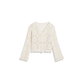 Áo cardigan dệt kim tay dài cổ chữ V khoét lỗ thời trang dành cho nữ, áo cardigan ngắn móc len.