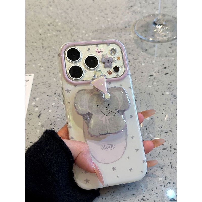 Cửa Sổ Lớn Ngôi Sao Mũ Dài Chân Đế Voi Niche iPhone17promax Ốp Lưng Điện Thoại Apple 16 / 15Pro Burst