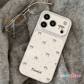 Ốp Lưng Cho IPhone 11 17 13 15 16 12 14 Pro Max 17air 16 15 14 Plus Bìa mềm kết cấu da vải thiều nơ hợp thời trang