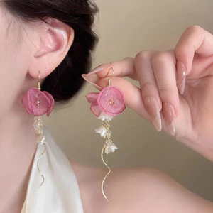 Bông Tai Giả Hoa Ngọt Ngào, Phù Hợp Đi Biển, Thiết Kế Độc Đáo