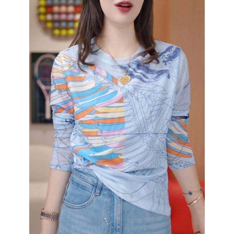 Thiết Kế Cảm Giác In Màu Mỏng Hai Lớp Lưới Chống Nắng Áo Sơ Mi Nữ Thời Trang Mùa Hè Phù Hợp Với Áo Thun Dài Tay