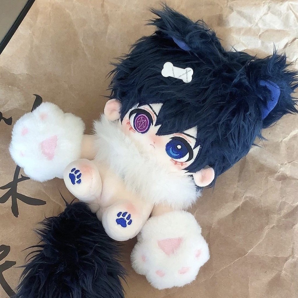 Black Butler Bo Sauce Cotton Doll 20CM Búp bê bé trai có giá trị cao Búp bê đồ chơi sang trọng Búp bê quạt hai chiều Quà tặng 4.22
