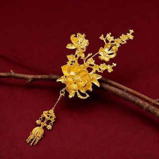 Kẹp Tóc Mô Phỏng Hoa Hồng Đỏ Cho Cô Dâu Style Hanfu