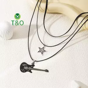 Mặt Dây Chuyền Ngôi Sao Cổ Điểnpunk Star Choker Guitar Layer - Trang Sức Dự Tiệc Dành Cho Nữ