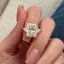 Nhẫn kim cương vuông cấp dòng chảy dát Nhẫn Zircon 26.4.20